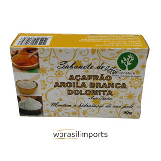 SABONETE  AÇAFRÃO ARGILA BRANCA DOLAMITA ANTI-SÉPTICO 90G BIONATURE